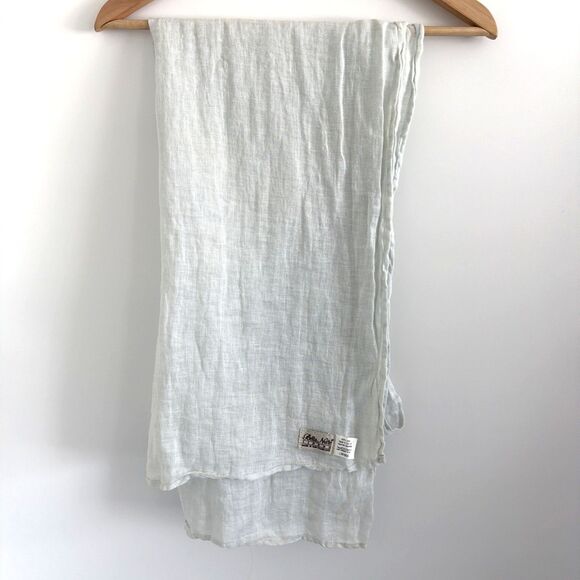 Bella Notte Other - Bella Notte Linen Bed Scarf Bed Runner Whisper White Soft Pale Sage Green 24x84